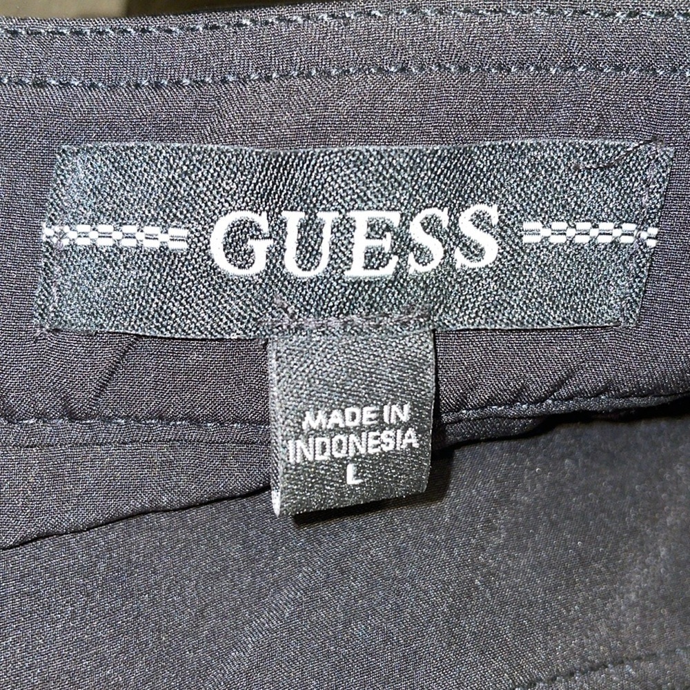 Guess Maleka Mini Croc-Embossed Faux-Leather Skirt. Size Large. Lined. Black - Picture 7 of 16